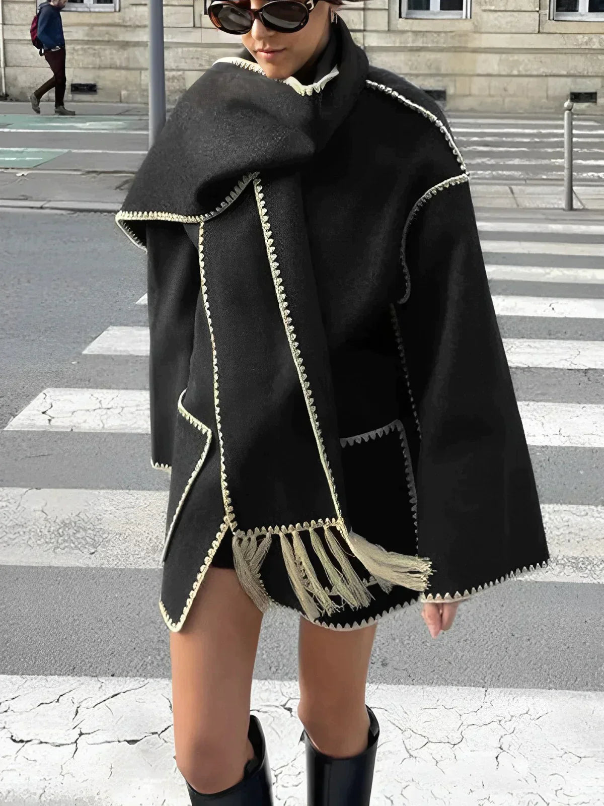 Sarah™ | - Höstens heta oversized jacka och scarf i ett!