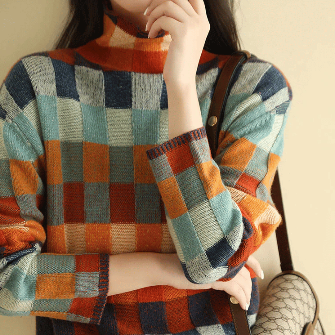 Suvi™ | Turtleneck med lapptäcke i kashmir