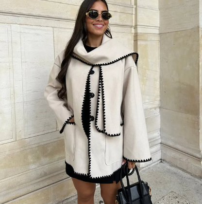 Sarah™ | - Höstens heta oversized jacka och scarf i ett!