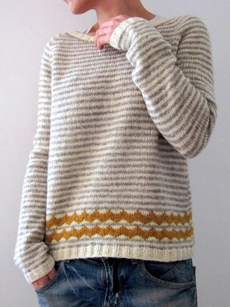 Malin™  | Randig tröja i vintagestil